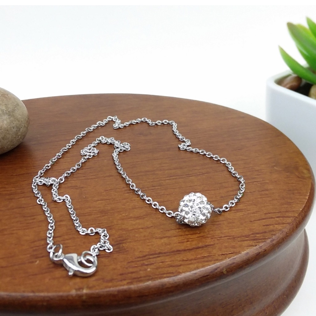 Rhinestone Bead Necklace